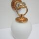 Hand sconce golden metal patinated opaline vintage