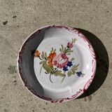 Sicilian plate pink hand-painted floral pattern