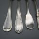 Set of 6 mismatched old silver metal forks for a chic table