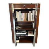 Art Deco style shelf in wood and stainless steel
