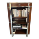Art Deco style shelf in wood and stainless steel