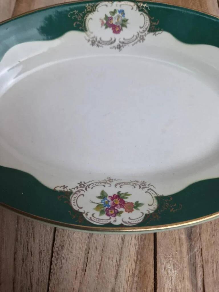 Ravier Iron Earth Digoin Sarreguemines Champagne 2 – green and flowers