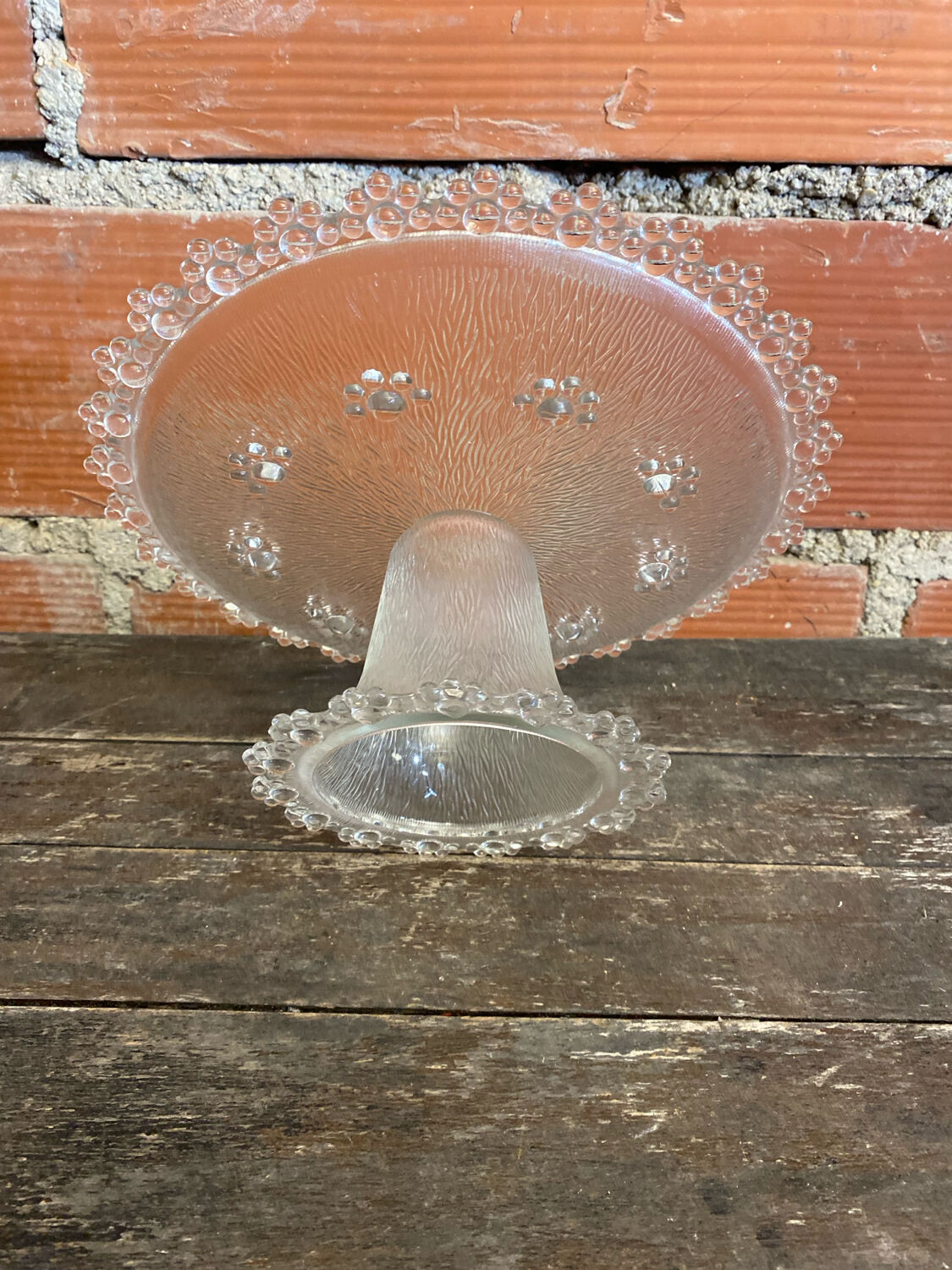 MASSERINI BAROCCO Fruit Bowl Molded Glass Vintage Beaded Row #D