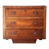 Commode des années 50 de style art déco ouvrant par 4 tiroirs, en chê