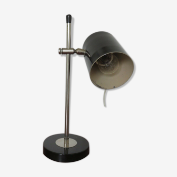 Lampe italienne " tuyau " en laiton nickelé et aluminium années 50/60
