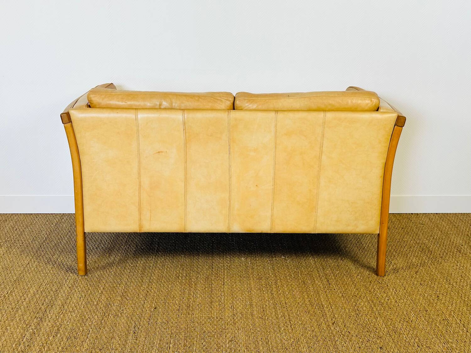 Vintage Scandinavian leather sofa Stoby 1960
