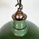 Industrial British Green Enamel Factory Pendant Lamp, 1960s