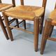 Set of 4 vintage brutalist chairs in wood and straw from the 60s
