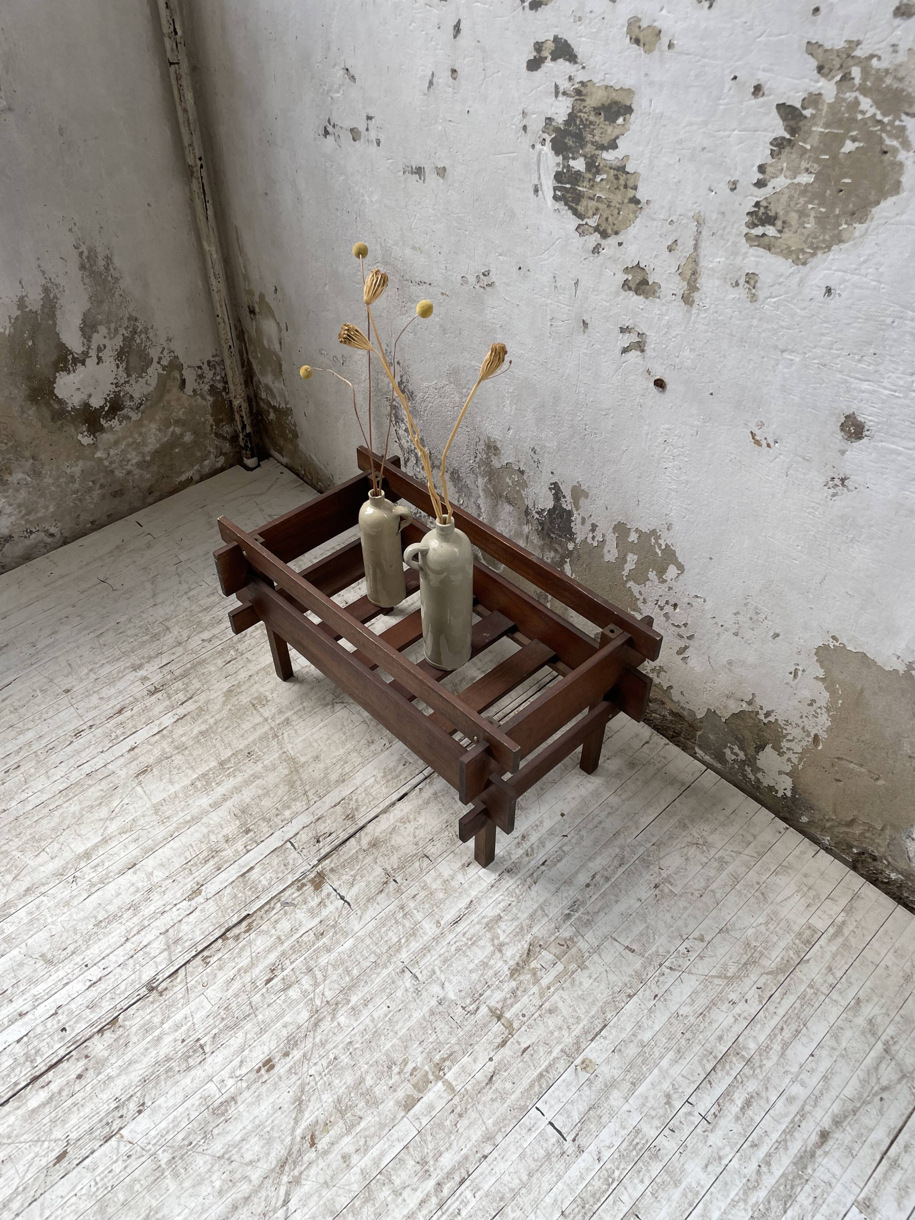 Small modernist oak planter from the 1950s