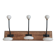 Vintage wooden and white ceramic coat rack – 3 hooks