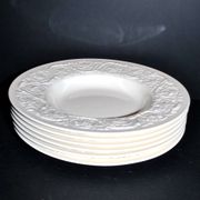 Wedgwood set of 6 pasta plates, Patrician garland, England