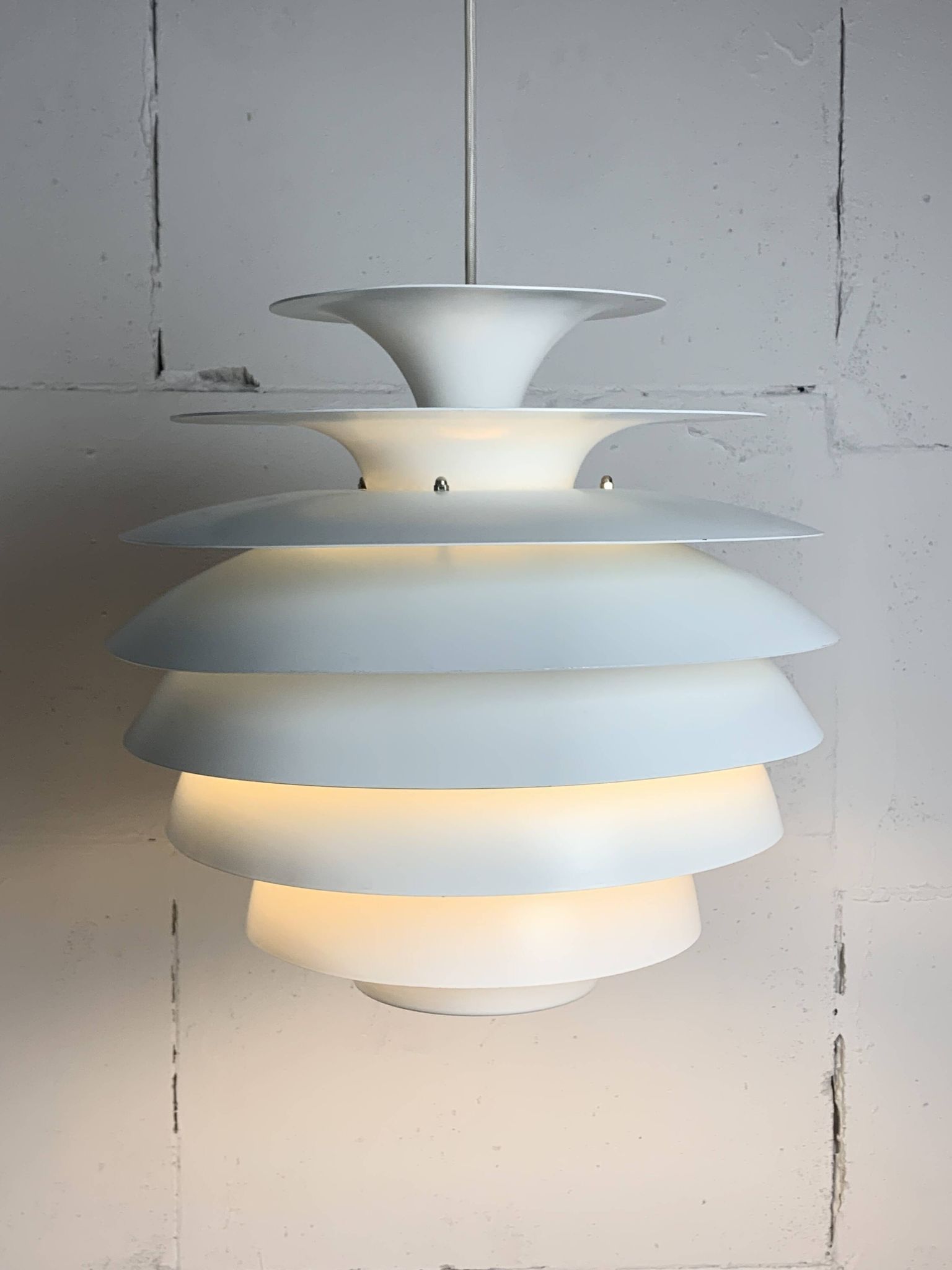 Danish Scandinavian artichoke "Barcelona" hanging pendant lamp by Bent Karlby, 1960s