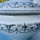 Round soup tureen, Primerose model, birds, half porcelain, Badonviller