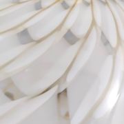 Lampe de table en verre de Murano blanc et laiton, Italie, années 1980
