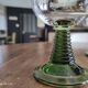 Set of 6 Alsatian wine glasses in chiseled crystal with green turned foot