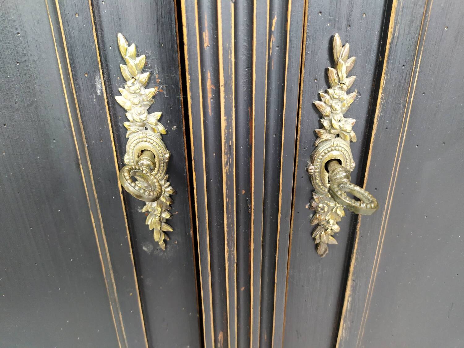Louis XVI style black bookcase