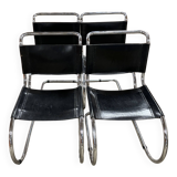 set of 4 MR side chairs by Ludwig Mies Van Der Rohe, Fasem edition, 1983