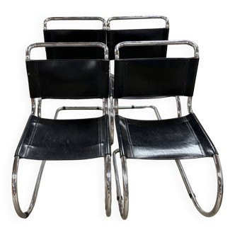 set of 4 MR side chairs by Ludwig Mies Van Der Rohe edition Fasem 1983