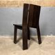 Chaises de salle à manger brutalistes et modernistes des années 70 en bois marron architectural