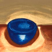 Gouache on paper Blue cup
