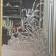 Set of three Art Nouveau 20th-century wooden and etched glass partition doors