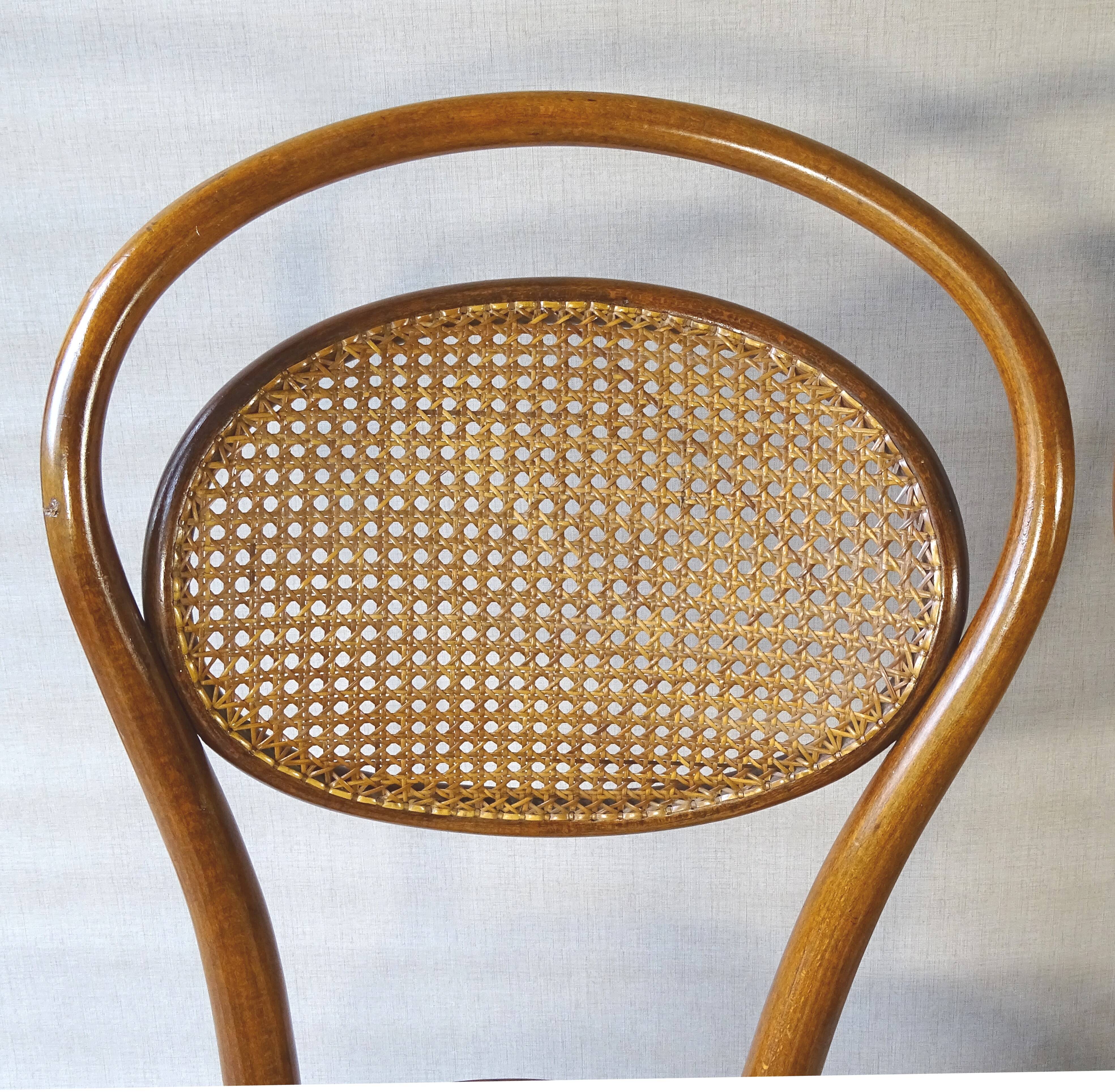 2 KOHN bistro chairs N°11/14 from 1890, cane
