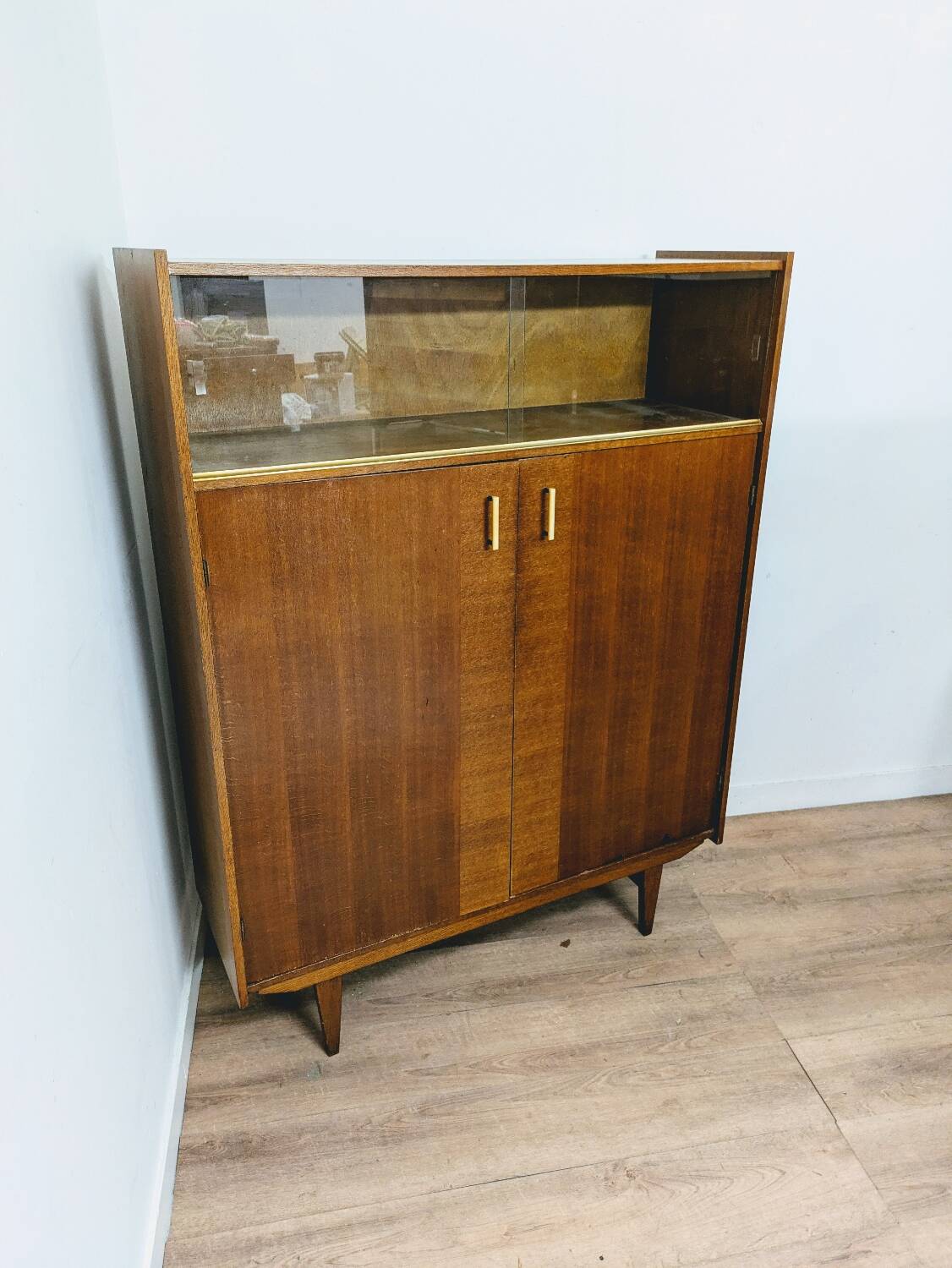 Vintage wooden display cabinet