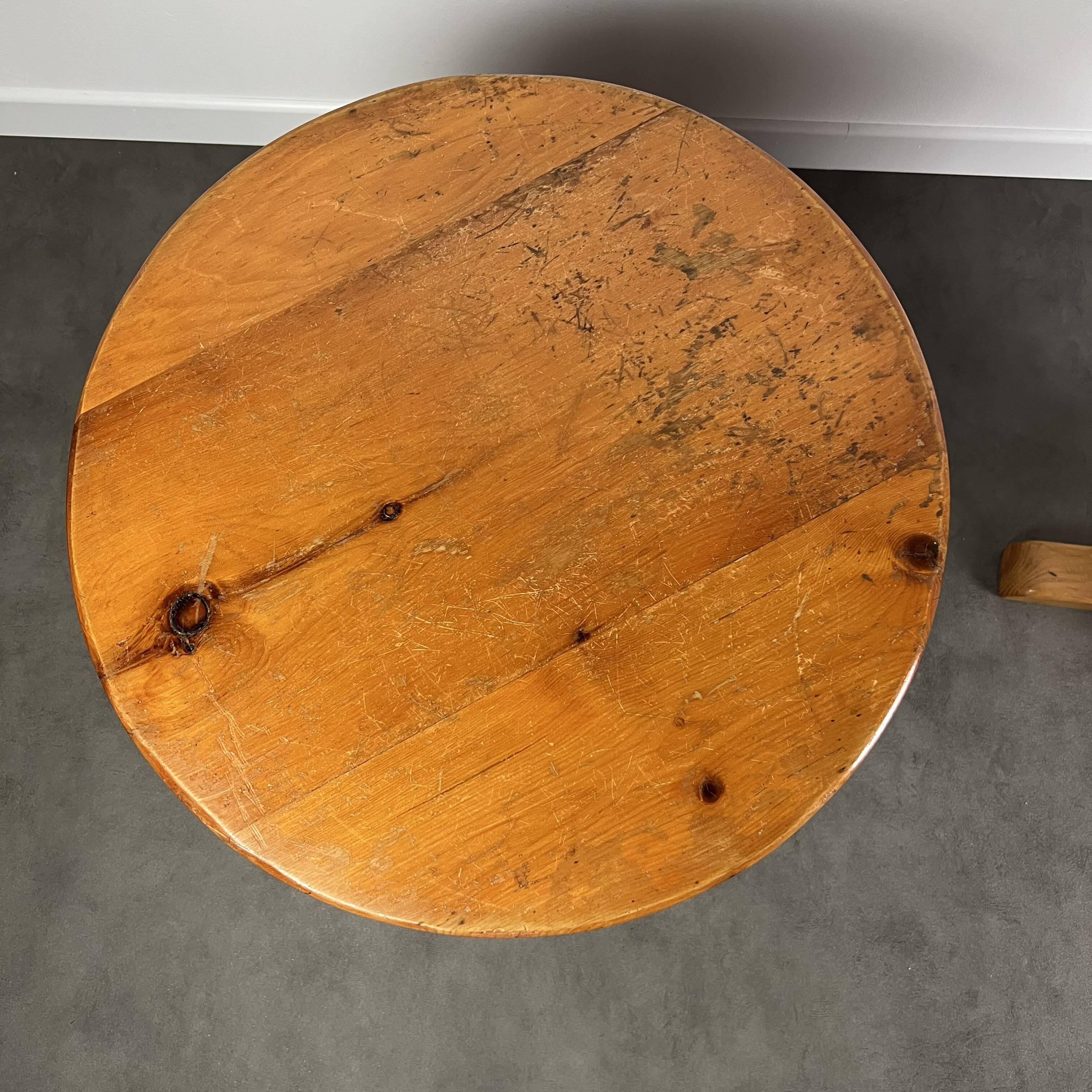 Pair of antique round coffee tables
