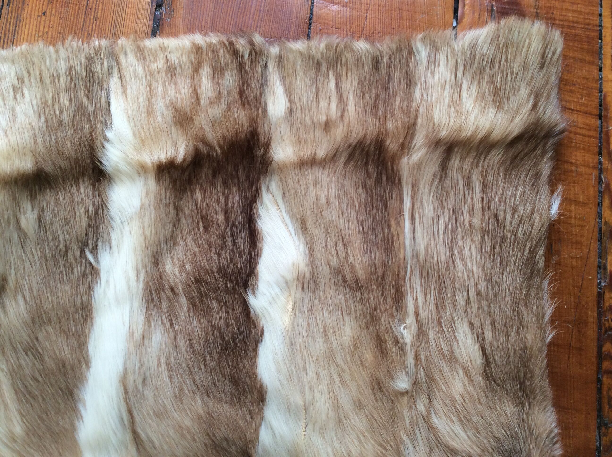 Rabbit skin rug, 200x225cm.