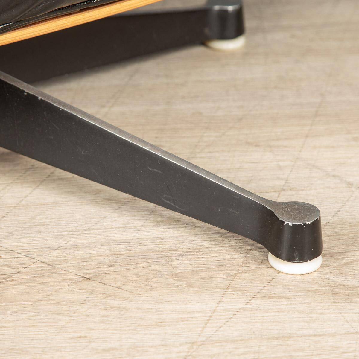 Eames lounge chair in black leather, around 1980