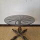 1970s modernist coffee table in smoked glass and metal.
