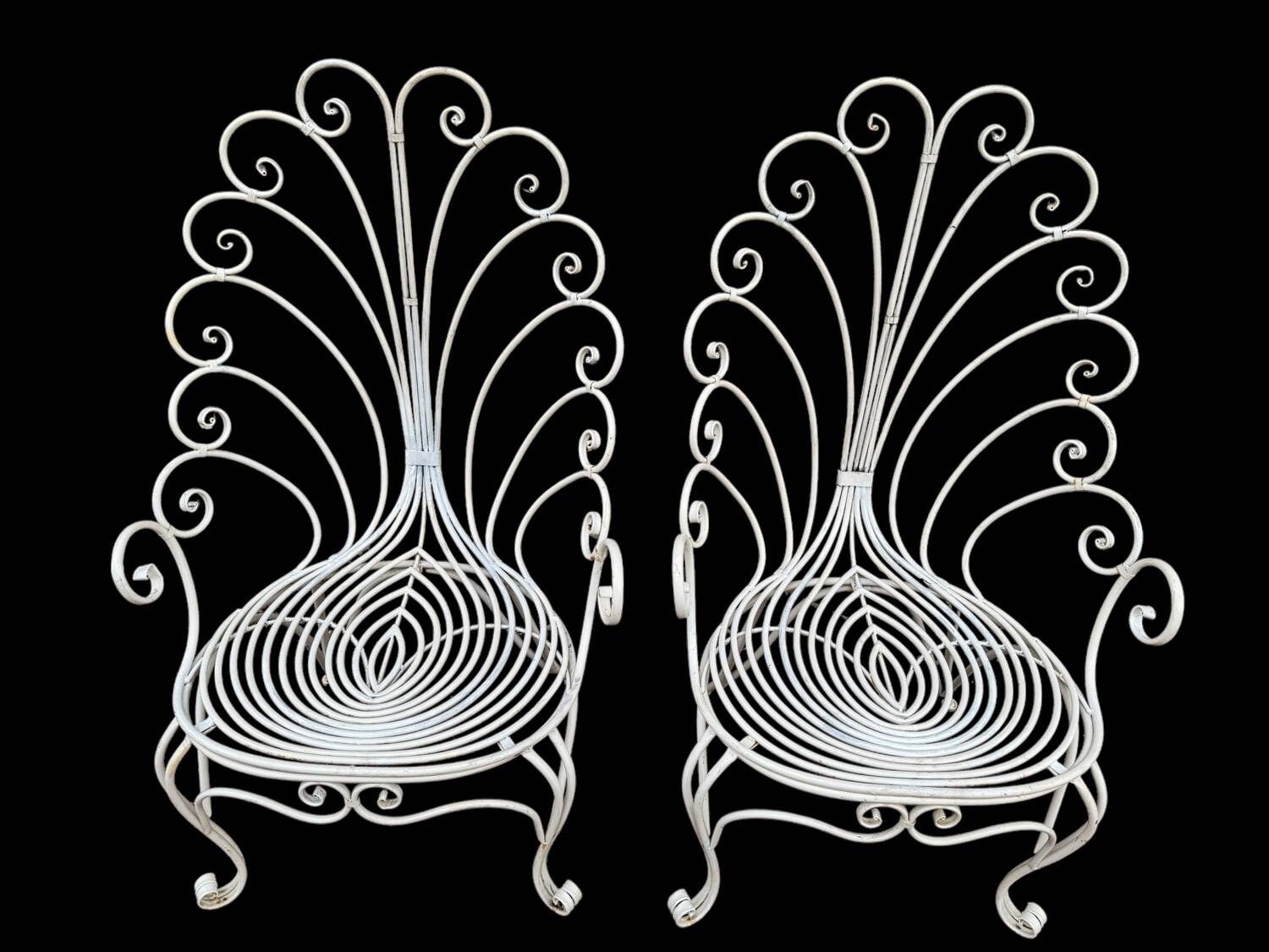 Set of 2 Provencal wrought iron armchairs from the 60s