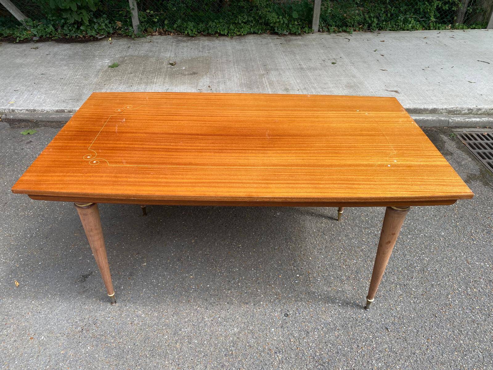 Table à manger scandinave bois massif et palissandre rénovée 240cm