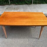 Table à manger scandinave bois massif et palissandre rénovée 240cm