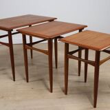 Tables gigognes scandinave en teck, 1960