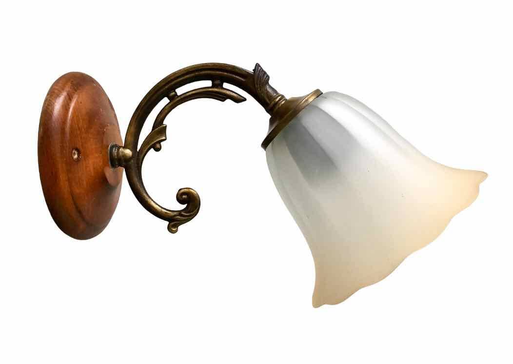 Frosted glass tulip wall light