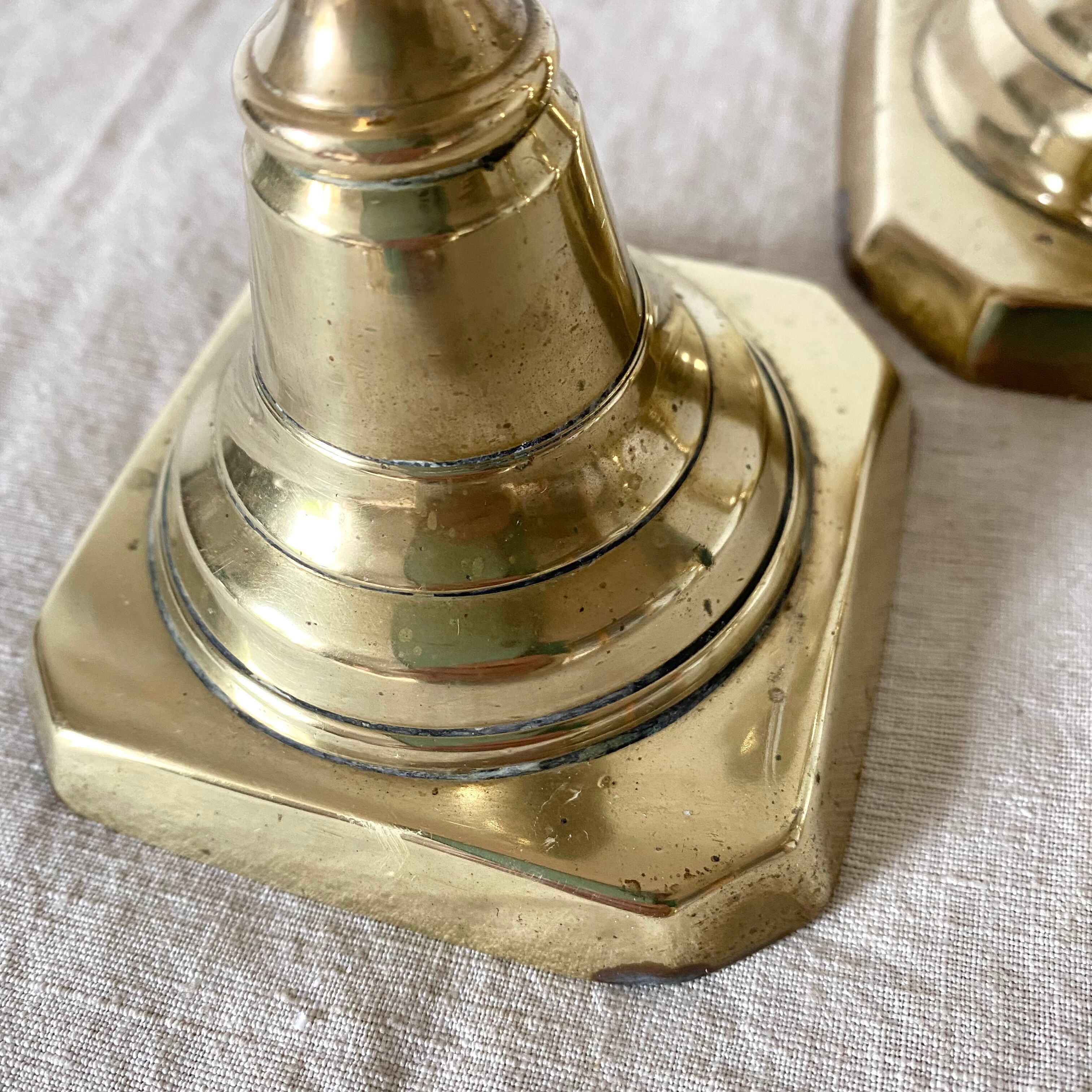 Old brass candlesticks England