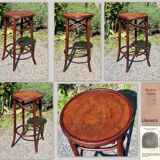 Stool bar bistro Cambier in curved wood