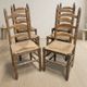 Set of 6 vintage wooden ladder-back dining chairs with woven seats