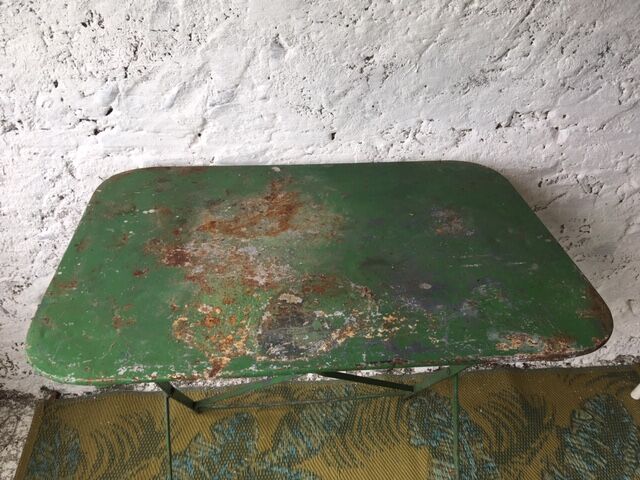 Folding iron garden table