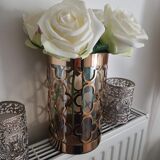Quatrefoil gold metal vase