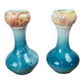 Pair of small antique bud vases numbered 396.