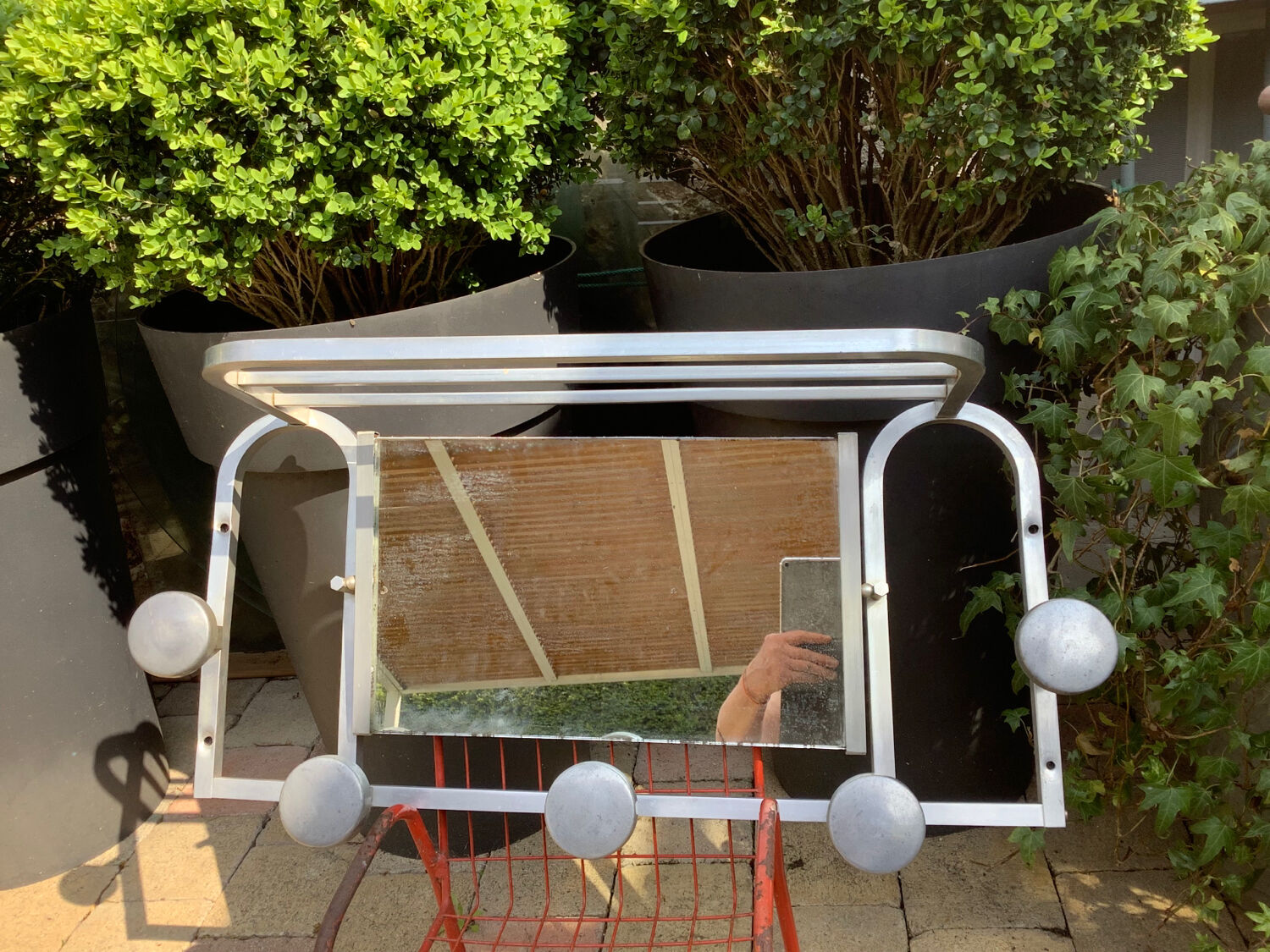 Coat rack aluminum 1970s