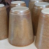 6 Cups cups in vintage Digoin sandstone