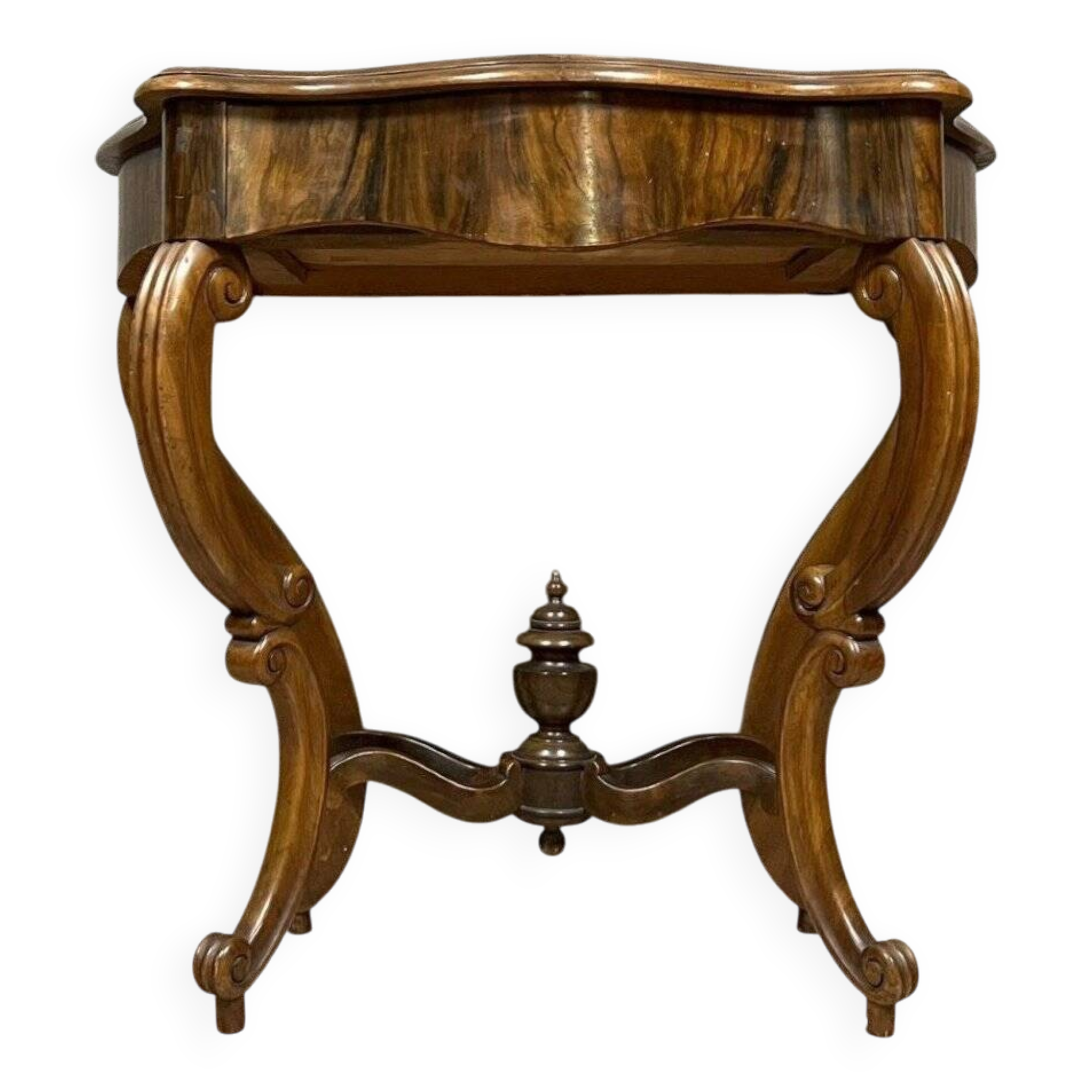 Console galbée époque Napoléon III en acajou vers 1850
