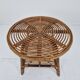Table basse ou d'appoint vintage en rotin italien avec plateau en verre neuf, années 1970