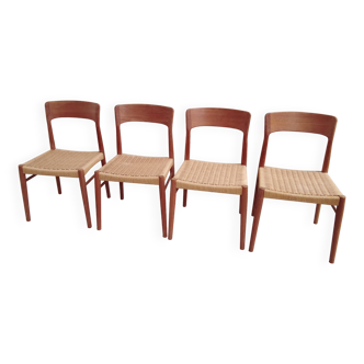 Set of 4 danish chairs in teak by KS Möbler
