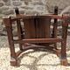 Dagobert armchair curule hard carved walnut demon head detail 3675