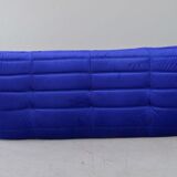 Togo living room set in blue velvet by Michel Ducaroy for Ligne Roset, 1979, set of 5