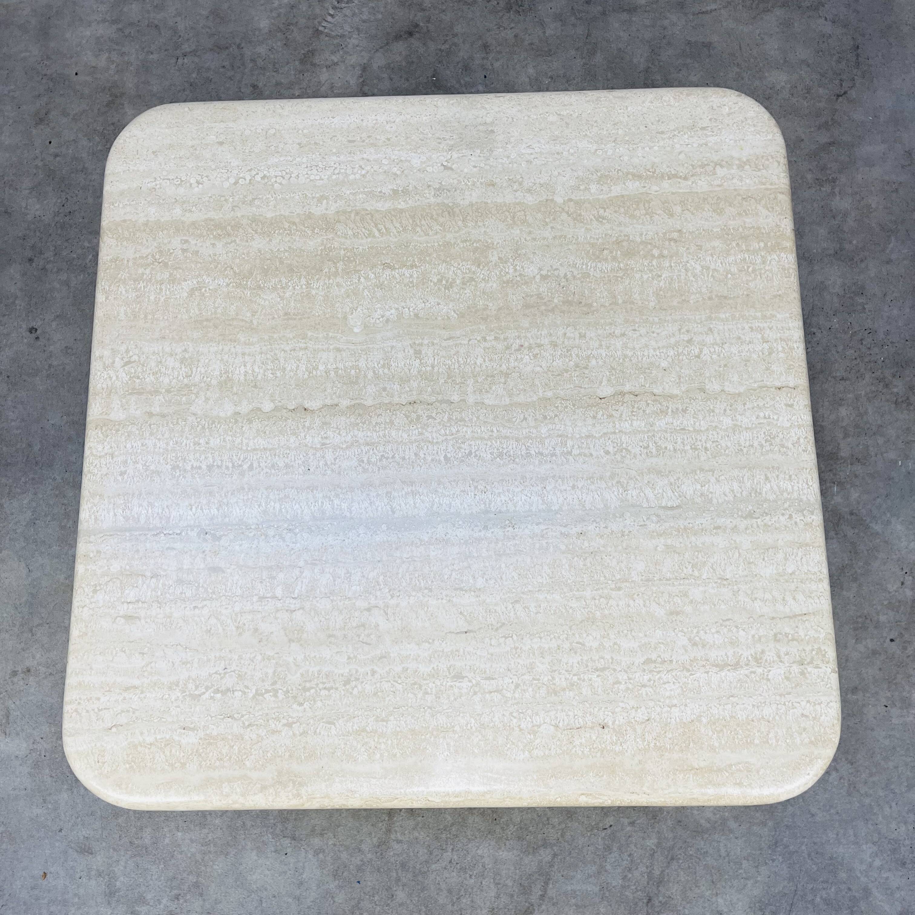 Square travertine coffee table